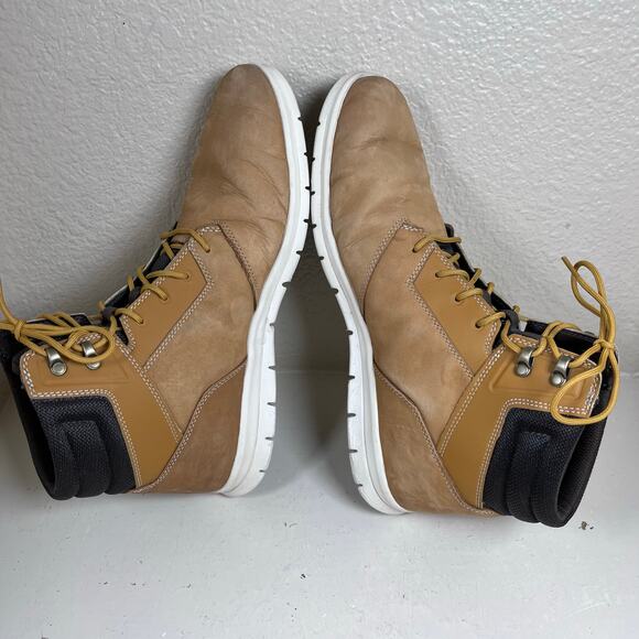 TIMBERLAND MENS GRAYDON LEATHER SNEAKER MID-TOP LACE-UP COMFORT BOOT MEN’S SZ 12 - Picture 4 of 8